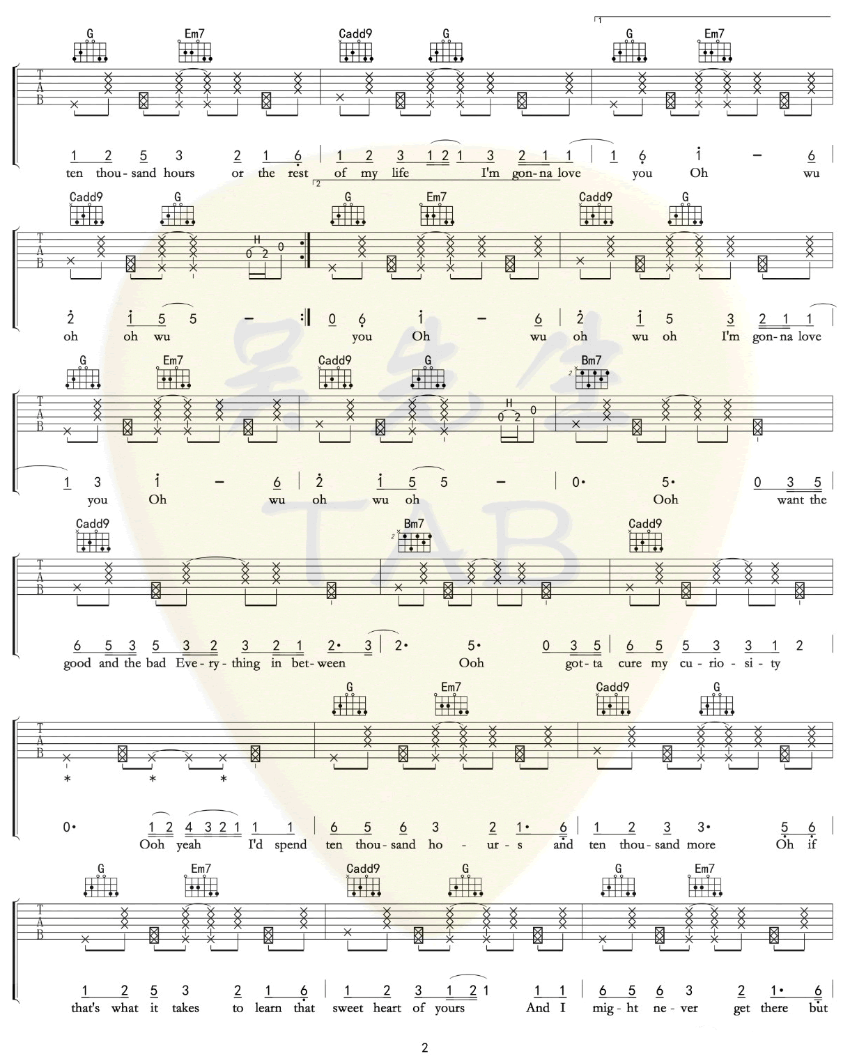 10000Hours吉他谱2-Justin-Bieber