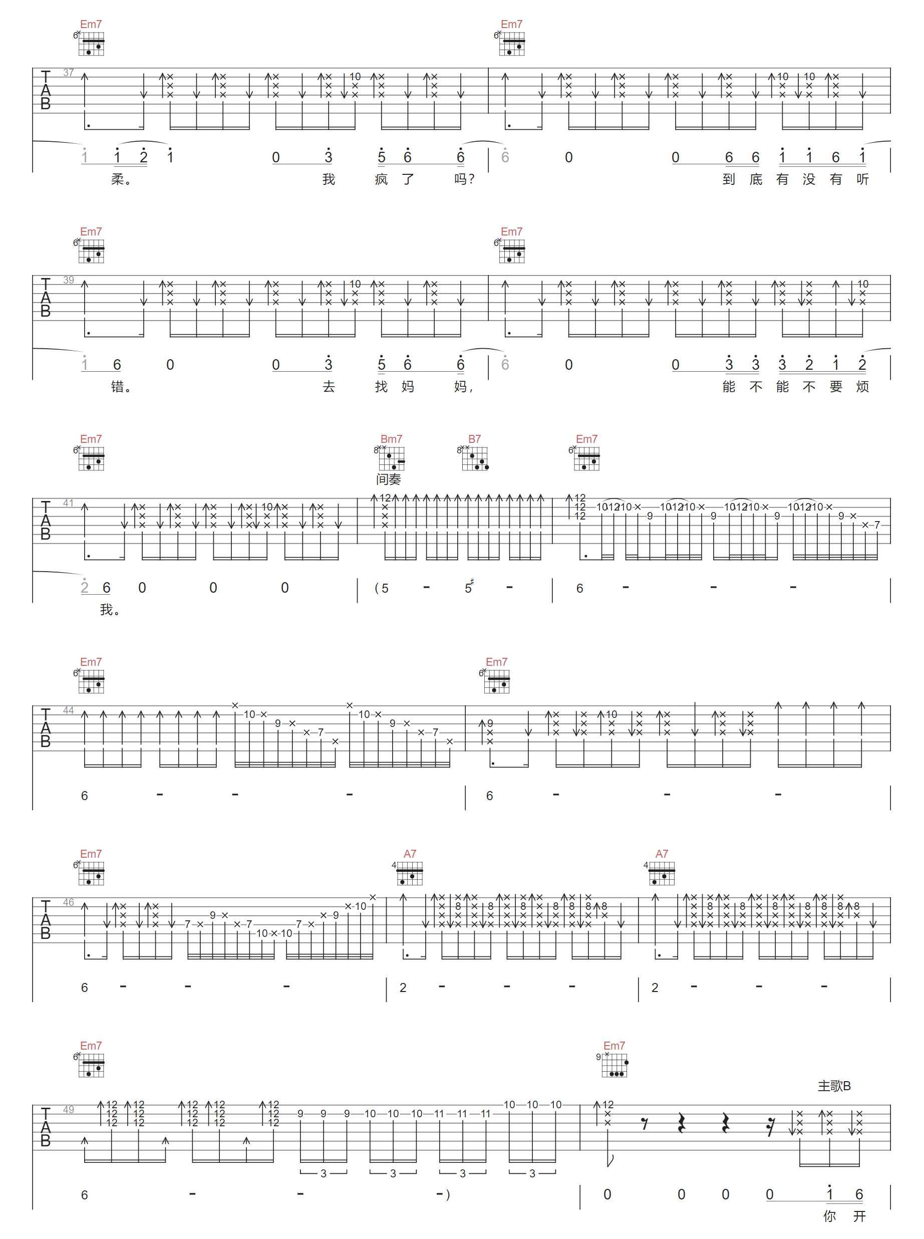 女儿殿下吉他谱4-周杰伦